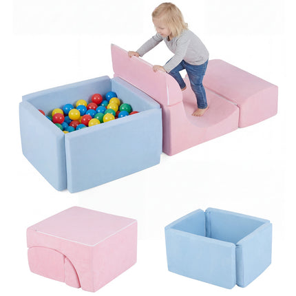 Foam Climbing Blocks & Ball Pit Set for Toddlers - Pink