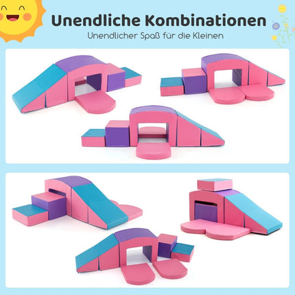 Foam Climbing Blocks Set, 6-Piece, Soft, Purple/Pink