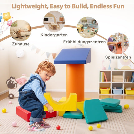 Foam Climbing Blocks Set for Toddlers, 10 Pieces