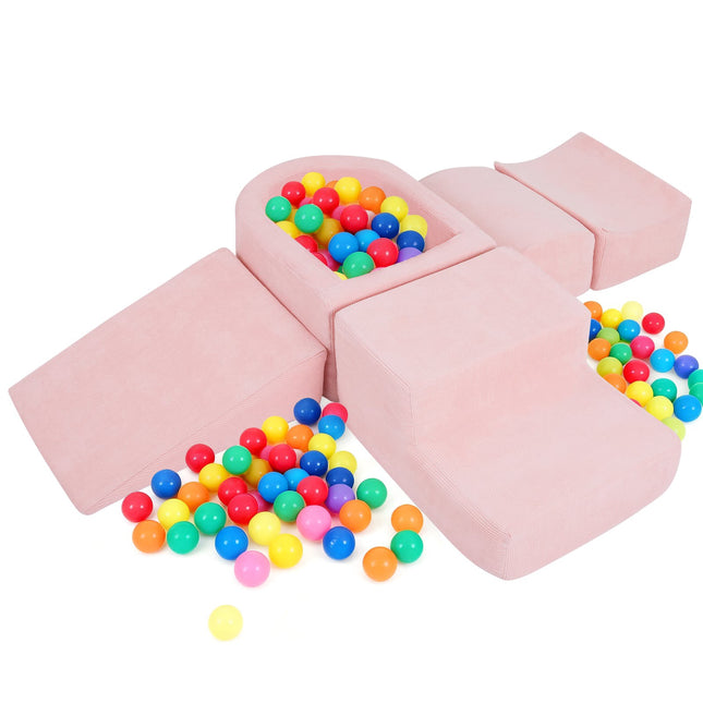Foam Climbing Blocks Set with Ball Pit, Corduroy Covers