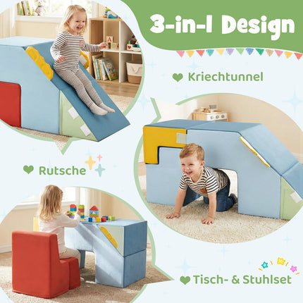 Foam Climbing Blocks for Kids with Slide & Steps