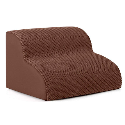Foam Dog Stairs, 2 Steps, Non-Slip, 20kg Capacity, Brown