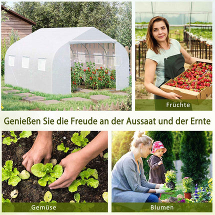 Greenhouse 3.5x3x3m UV-protected, windproof, metal frame