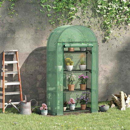 Mini greenhouse with 4 shelves, metal, 80x49x160CM