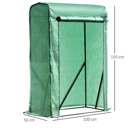 Mini greenhouse, metal frame, PE cover, 100x50x150 cm