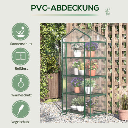 Green cold frame Greenhouse for tomatoes, 4 shelves, 70x50x160 cm
