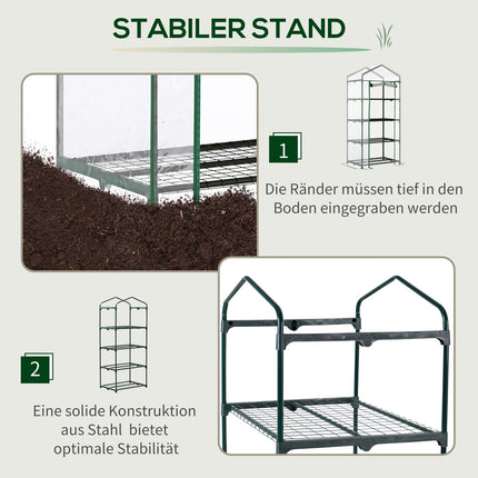 Green cold frame Greenhouse for tomatoes, 4 shelves, 70x50x160 cm