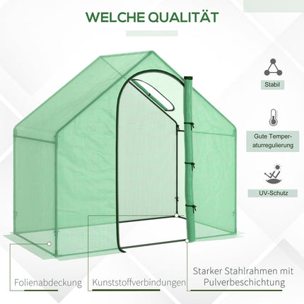 Tomato greenhouse cold frame with window, door - steel, PVC, 180x100x168 cm