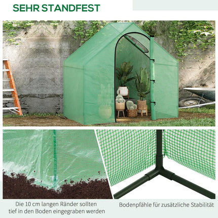Tomato greenhouse cold frame with window, door - steel, PVC, 180x100x168 cm