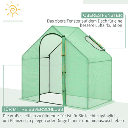 Tomato greenhouse cold frame with window, door - steel, PVC, 180x100x168 cm