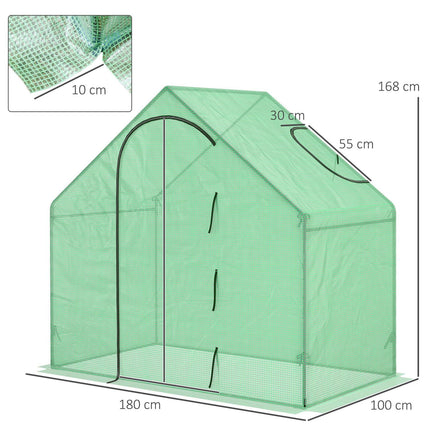 Tomato greenhouse cold frame with window, door - steel, PVC, 180x100x168 cm
