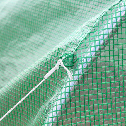 Greenhouse foil tunnel with window, 350x200x200 cm, green