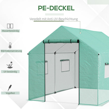 Windproof foil greenhouse 2x3x2m with UV protection