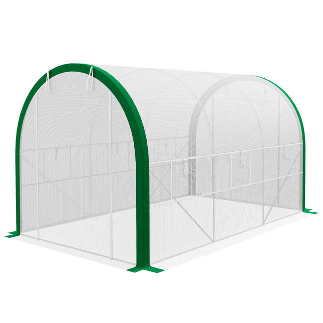 Tunnel greenhouse in galvanized steel, 3.58 x 2.1 m, with roller door