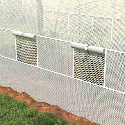 Tunnel greenhouse in galvanized steel, 3.58 x 2.1 m, with roller door