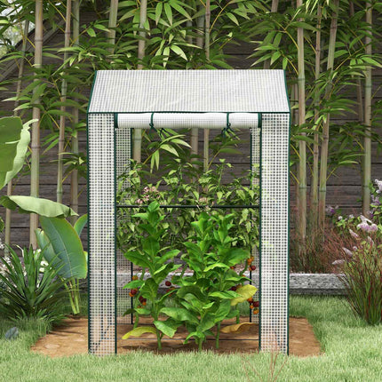 White windproof greenhouse with double doors, 100x80x150 cm