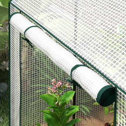White windproof greenhouse with double doors, 100x80x150 cm