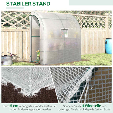 Foil Greenhouse 200x100x215cm, Mesh window & UV protection