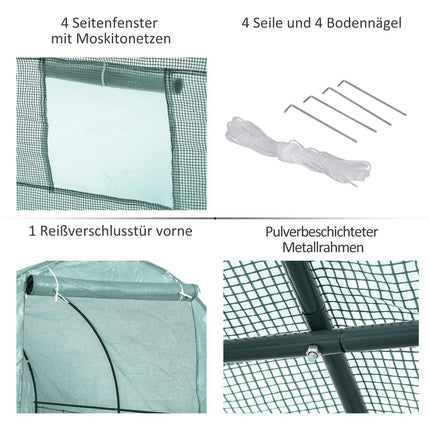 Greenhouse foil tunnel, cold frame with window, 245x200x198 cm