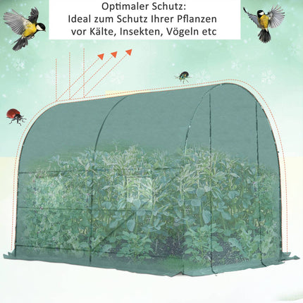 Greenhouse foil tunnel, cold frame with window, 245x200x198 cm