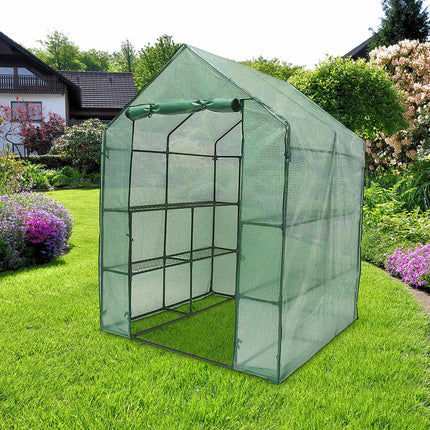 Foil greenhouse with shelves