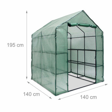 Foil greenhouse with shelves