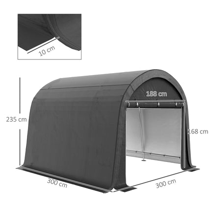 3x3m Gray Tool shed - UV protection, water repellent steel