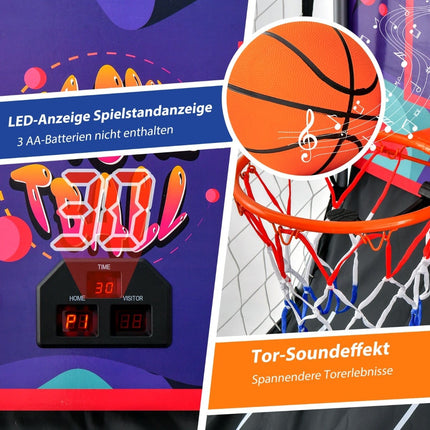 Foldable 2-Hoop Basketball Arcade Game with 8 Modes