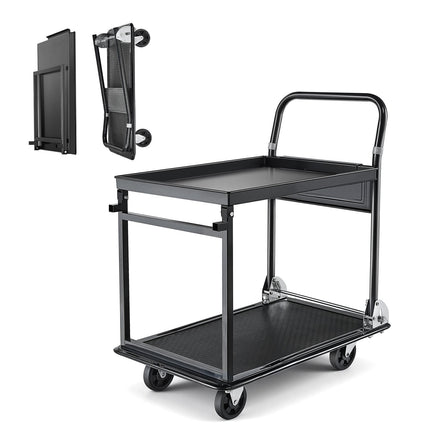 Foldable 2-Tier Platform Hand Truck, 700 lb Capacity