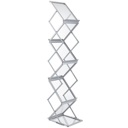 Foldable 6-Pocket A4 Brochure Display Stand, Bag