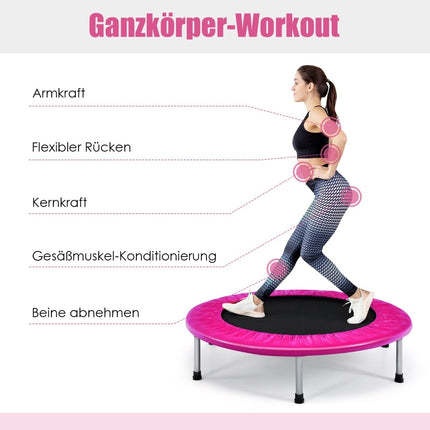 Foldable 97 cm Pink Trampoline for Kids, 150 kg Capacity
