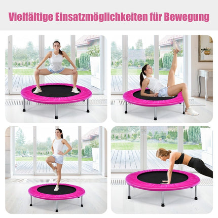 Foldable 97 cm Pink Trampoline for Kids, 150 kg Capacity