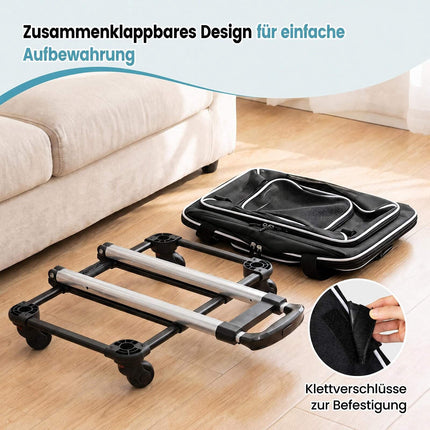 Foldable Airline-Approved Pet Carrier with Wheels, Black