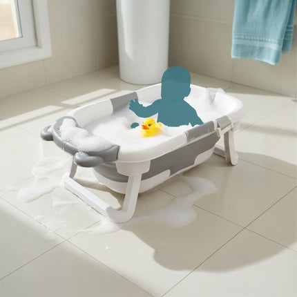 Foldable Baby Bath with Cushion & Thermo Plug
