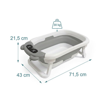 Foldable Baby Bath with Cushion & Thermo Plug