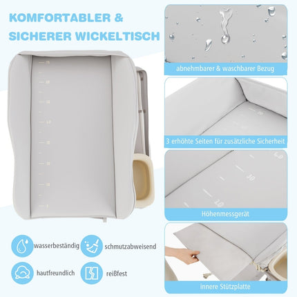 Foldable Baby Changing Table with Storage and Wash Basin