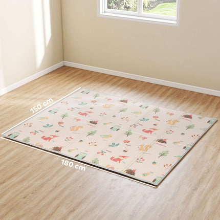 Foldable Baby Play Mat – Double-Sided, 176.5 x 148 cm, Alphabet & Animal Design