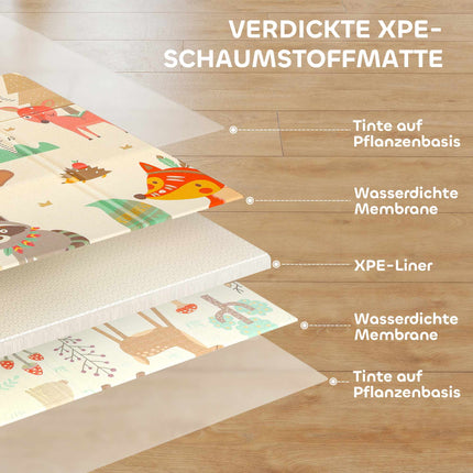 Foldable Baby Play Mat, Double-Sided, 196x176x1.5 cm