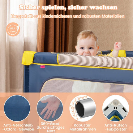 Foldable Baby Playpen with Balls & Zipper Door, 150x150 cm