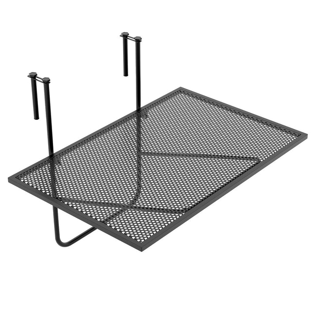 Foldable Balcony Table – Metal Hanging Table, Black