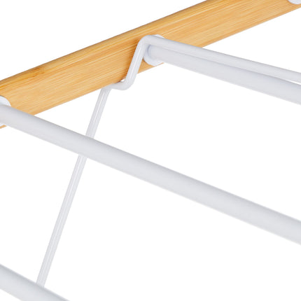 Foldable Bamboo & Metal Laundry Rack with Wings