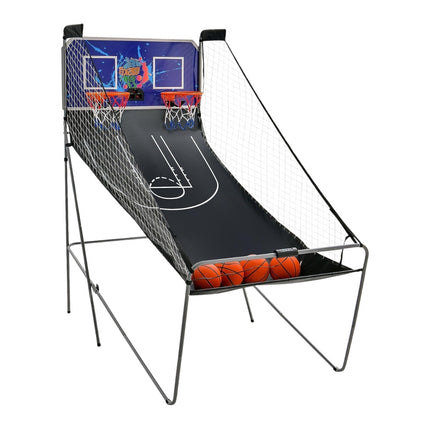 Foldable Basketball Arcade Game with 2 Hoops, Electronic Scoring