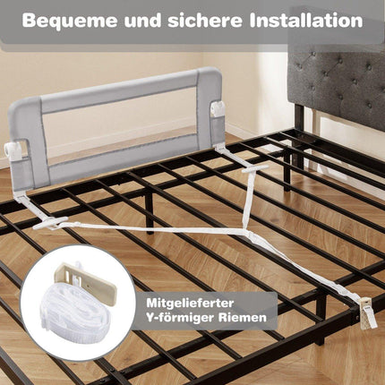 Foldable Bed Rail Guard for Toddlers, 105x40x42 cm, Gray
