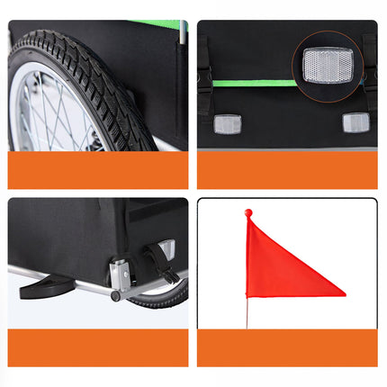 Foldable Bicycle Cargo Trailer with Weatherproof Cover