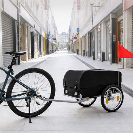 Foldable Bicycle Cargo Trailer with Weatherproof Cover
