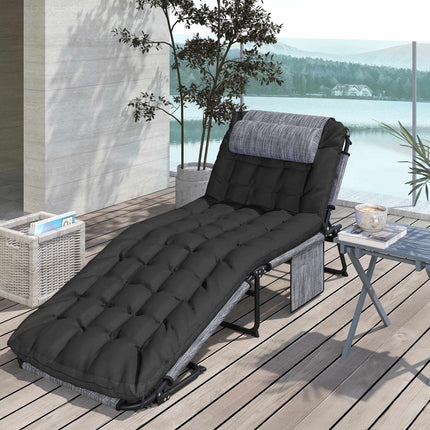 Foldable Camping Bed with Adjustable Backrest and Pillow