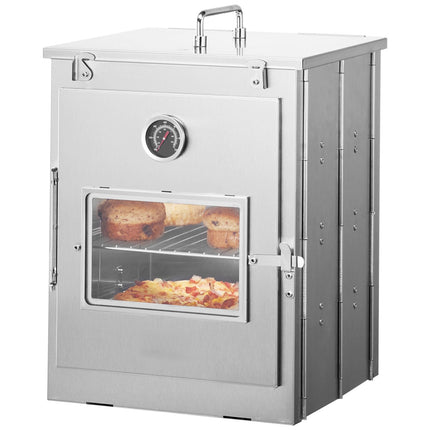 Foldable Camping Oven, 30L, 3-Tier Rack, Thermometer