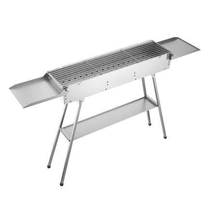 Foldable Charcoal Grill, 250 Sq In, Lift Tray, Tables