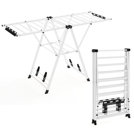 Foldable Clothes Drying Rack with Adjustable Wings, 163 cm
