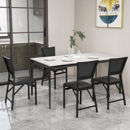 Foldable Dining Chairs Set of 2, Metal Frame, Padded Seats